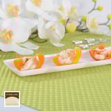 Long rectangular cocktail plate for tasting parties